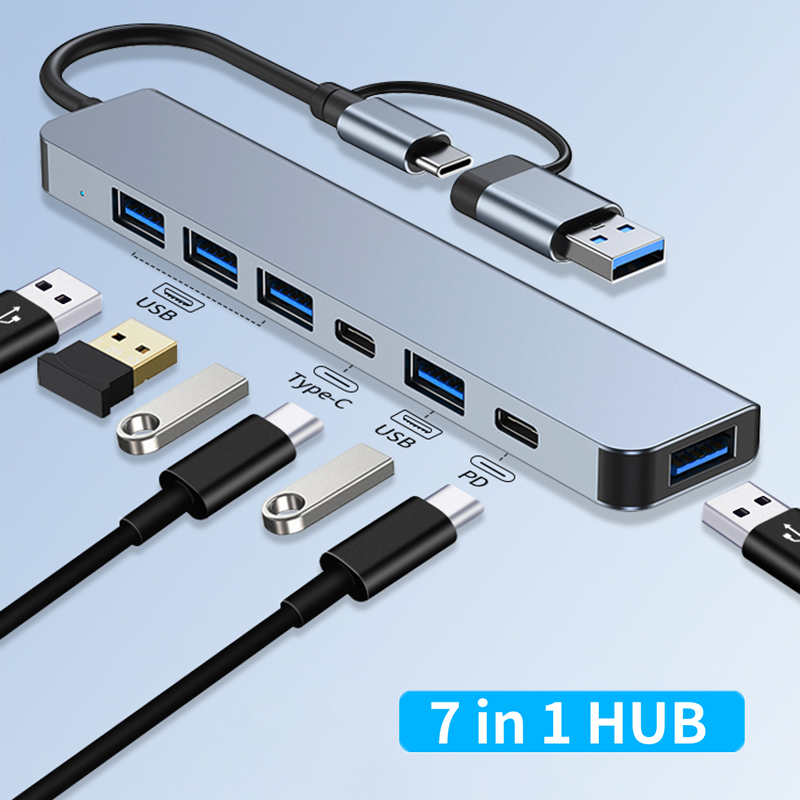 Laptop Accessories Hub - 7 พอร์ต USB ประเภท C Hub