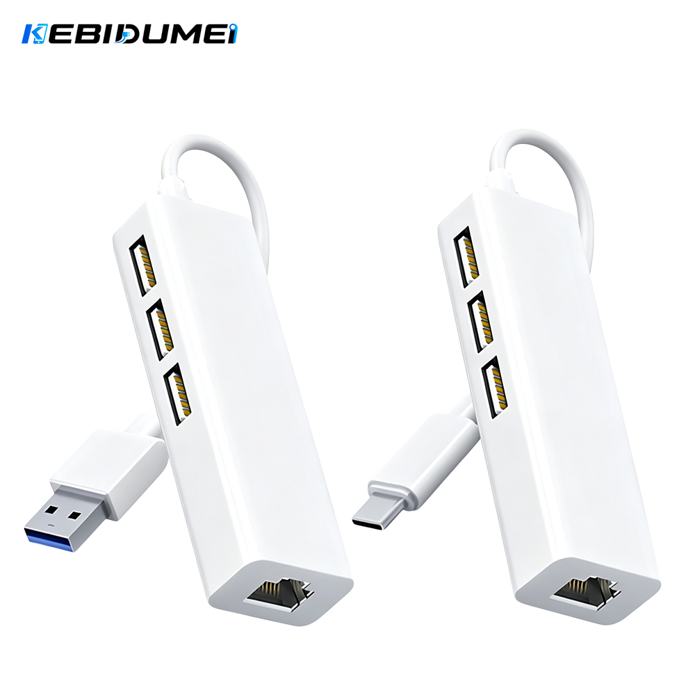 Laptop Accessories Hub - KEBIDUMEI 4 ใน 1 100Mbps RJ45
