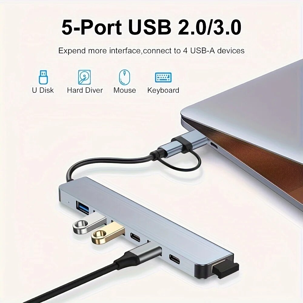 7 พอร์ต USB 3.0 ประเภท C Hub 7 - Laptop Accessories Hub บทวิจารณ์และราคา