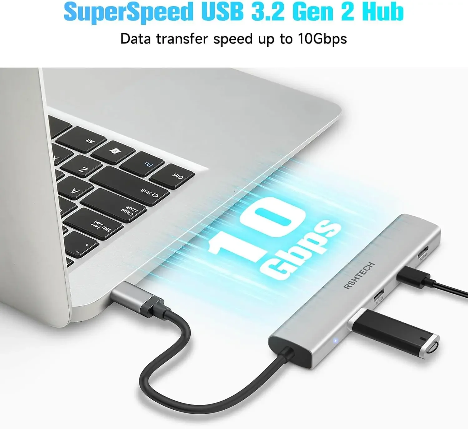 ฮับ RSHTECH USB C ฮับ USB 3.2  - Laptop Accessories Hub บทวิจารณ์และราคา