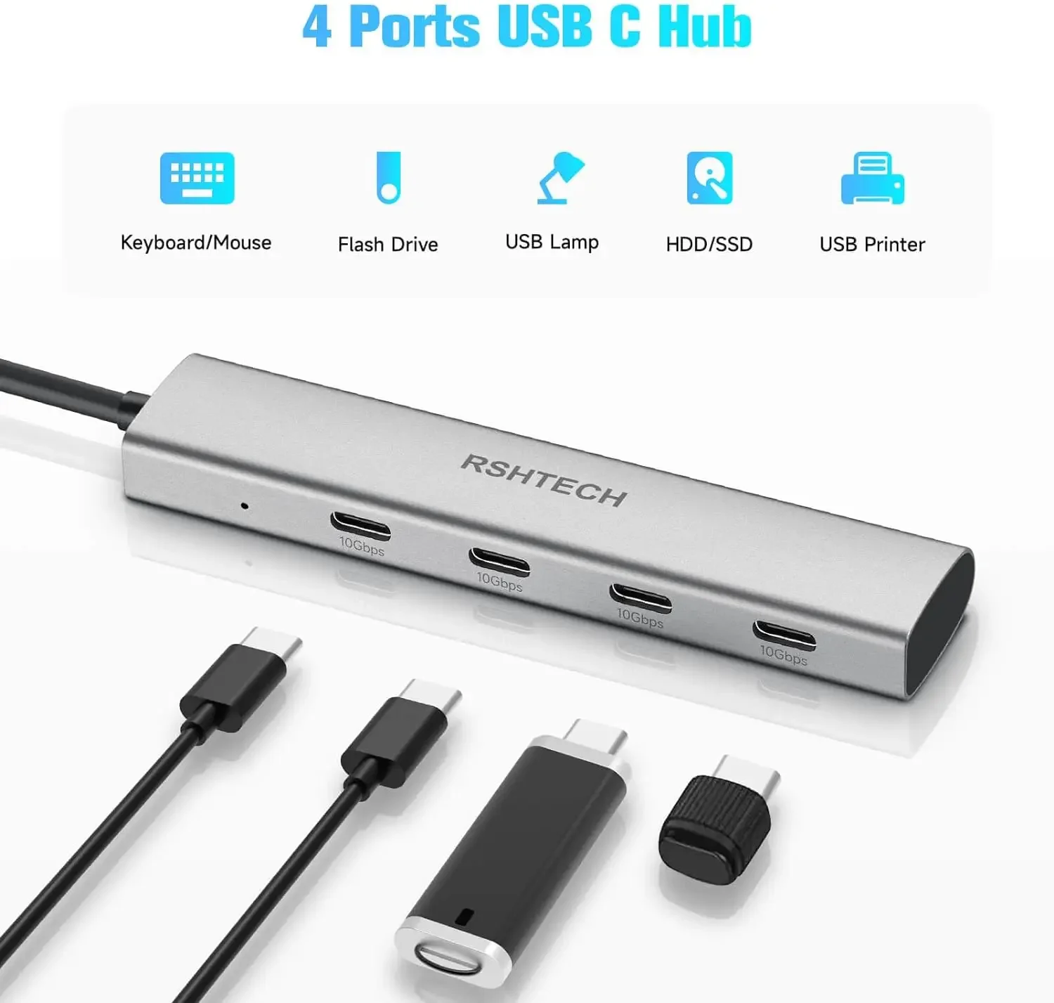 ฮับ RSHTECH USB C ฮับ USB 3.2  - Laptop Accessories Hub บทวิจารณ์และราคา