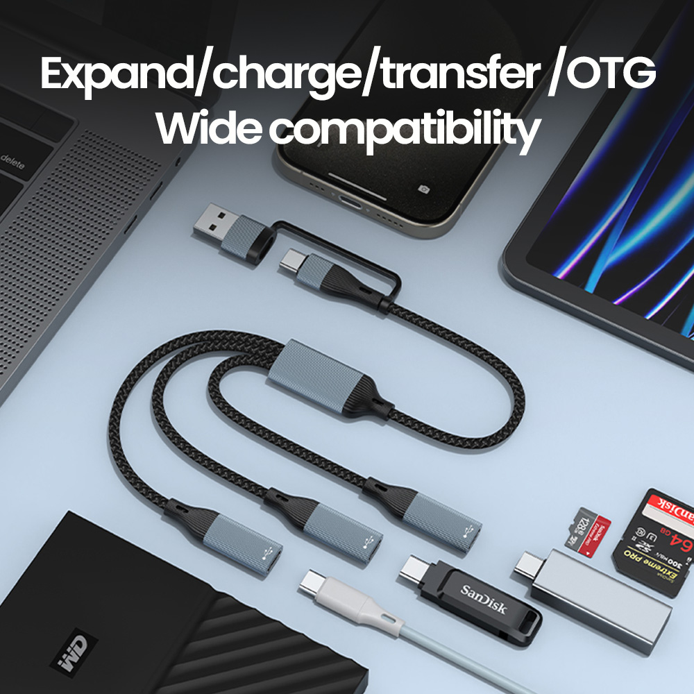 3 ใน 1 ประเภท C Hub USB Hub US - Laptop Accessories Hub บทวิจารณ์และราคา