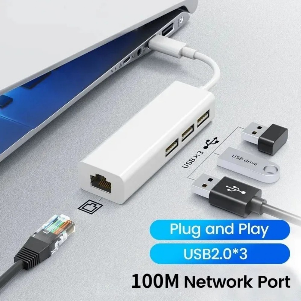 KEBIDUMEI 4 ใน 1 100Mbps RJ45  - Laptop Accessories Hub บทวิจารณ์และราคา