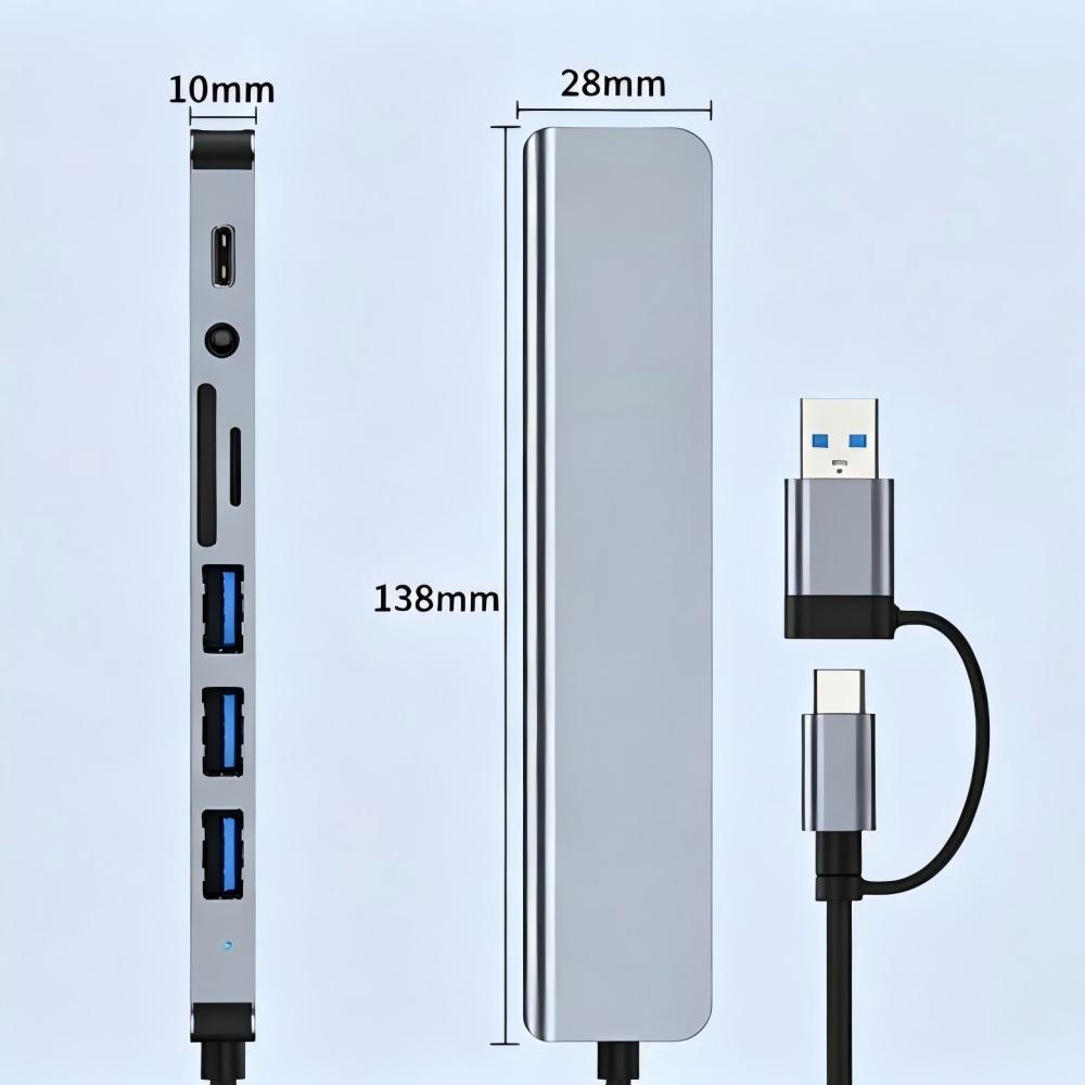 ฮับ USB3.0 แบบ 8-in-2 หัวคู่ T - Laptop Accessories Hub บทวิจารณ์และราคา