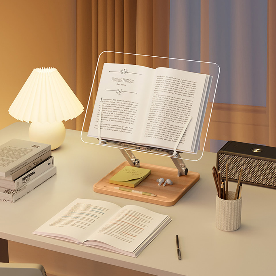 แท่นอ่านหนังสือไม้พร้อมไฟอะคริ - Laptop Accessories For Office บทวิจารณ์และราคา