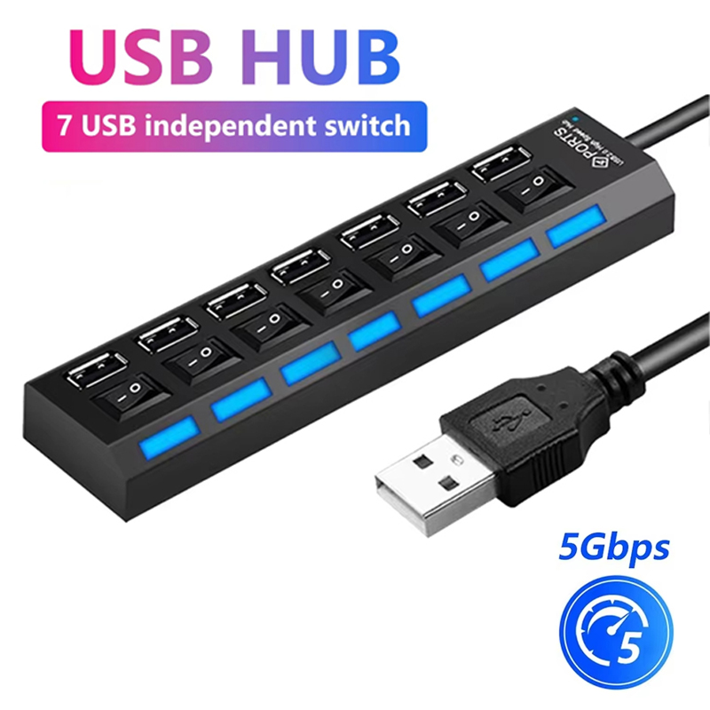 7 พอร์ตยูเอสบี 2.0 ฮับสปลิตเตอ - Laptop Accessories For Office บทวิจารณ์และราคา